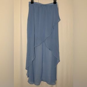 Xhilaration - Light Blue Maxi Skirt With Semi Sheer High Low Overlay - Small